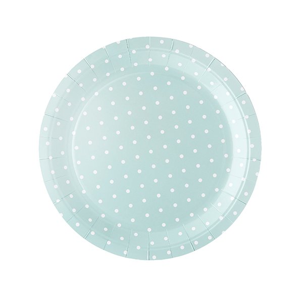Mint Unisex Spotty Paper Plates Unisex - Pack of 10