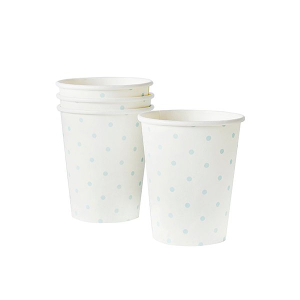 Mint Unisex Spotty Paper Cups- Pack of 10