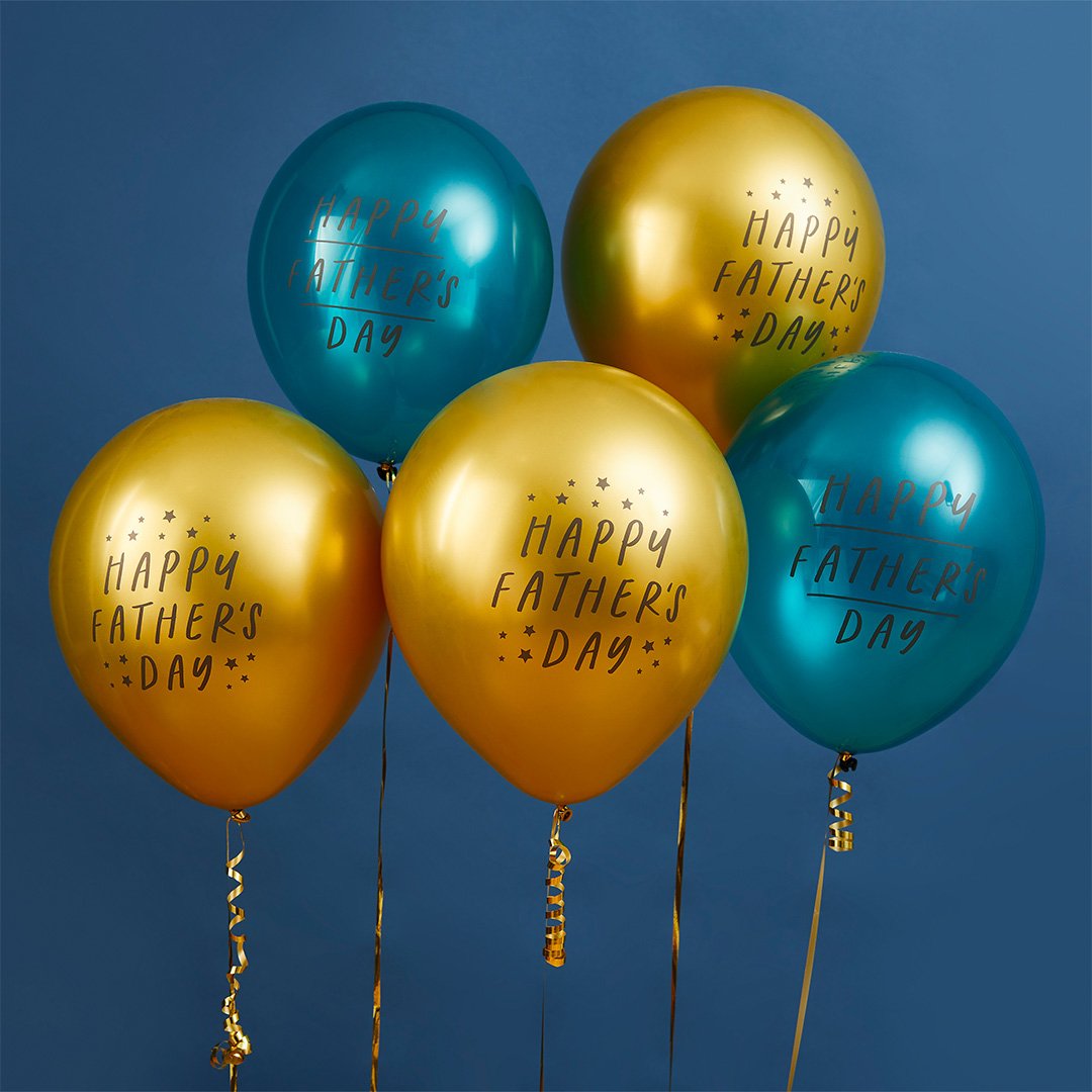 Happy Fathers Day 12" Latex Balloons - Pack of 5