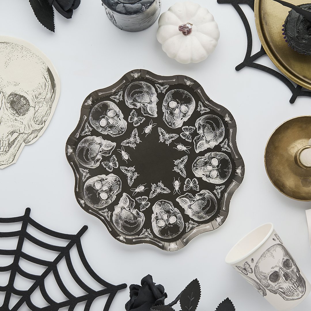 Skull Paper Plates - Pack of 8