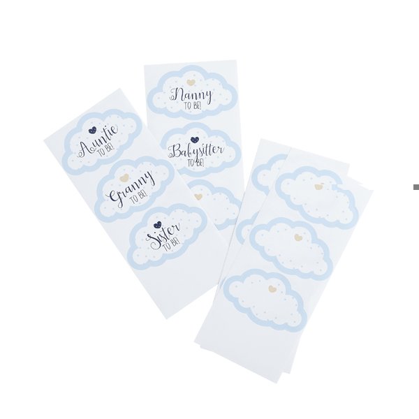 Blue Assorted Guest Stickers Clouds - Pack of 18