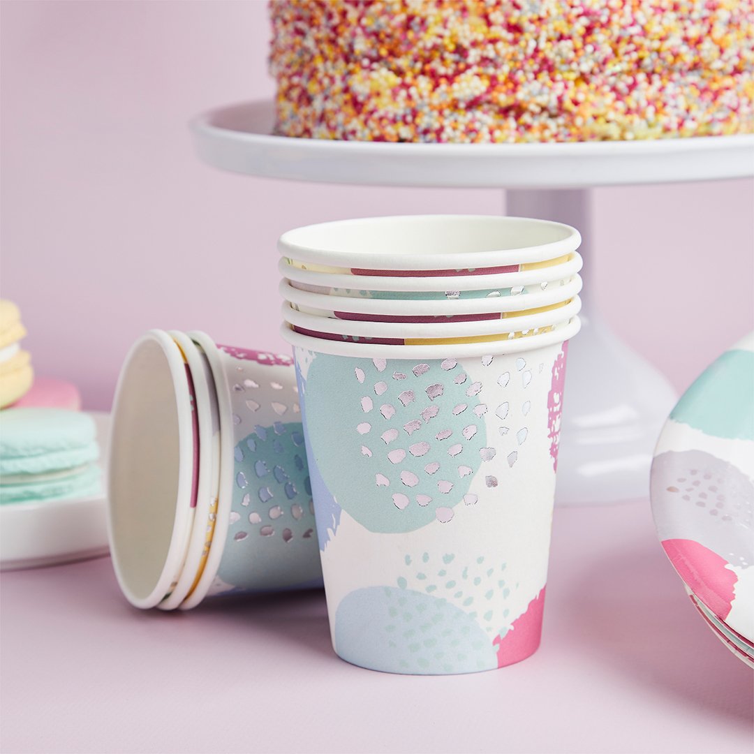 Pastel Pop Paper Cups - Pack of 8