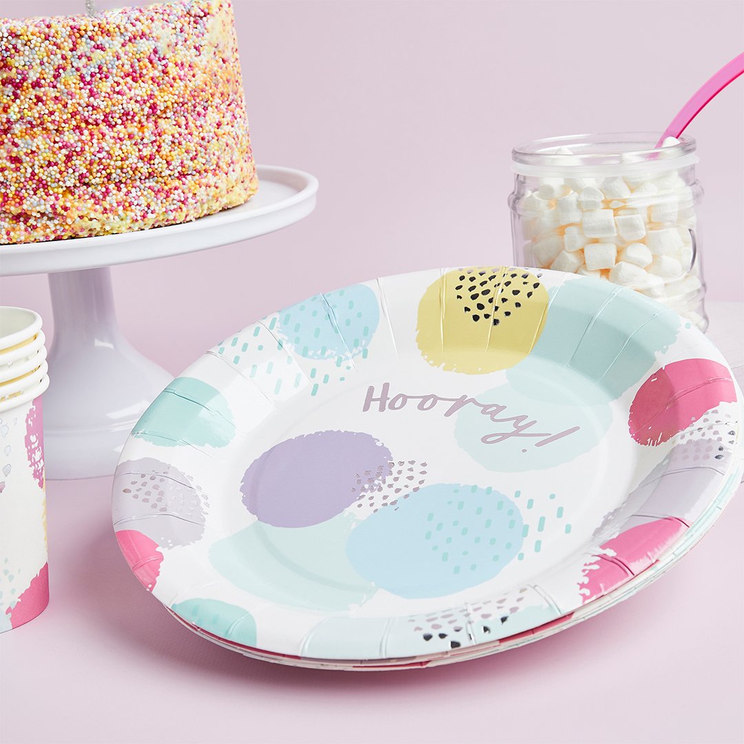 Pastel Pop Paper Plates - Pack of 10